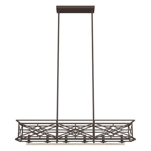 Langwood 6 Light 40.25 inch Onyx Bengal Linear Chandelier Ceiling Light