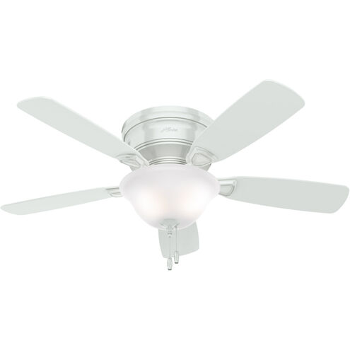 Low Profile 48 inch White with White/Light Oak Blades Ceiling Fan, Low Profile