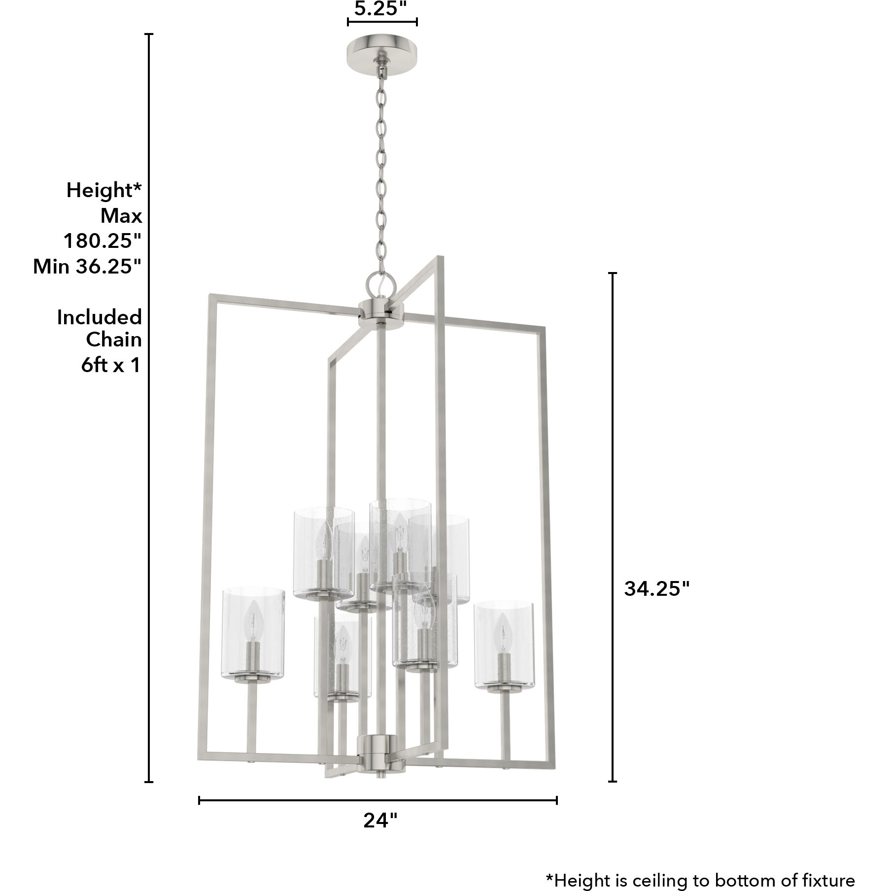 Kerrison 8 Light 24 inch Brushed Nickel Foyer Pendant Ceiling Light