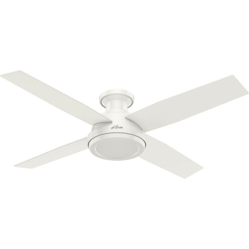 Dempsey 52 inch Fresh White with Blonde Oak/Fresh White Blades Ceiling Fan, Low Profile