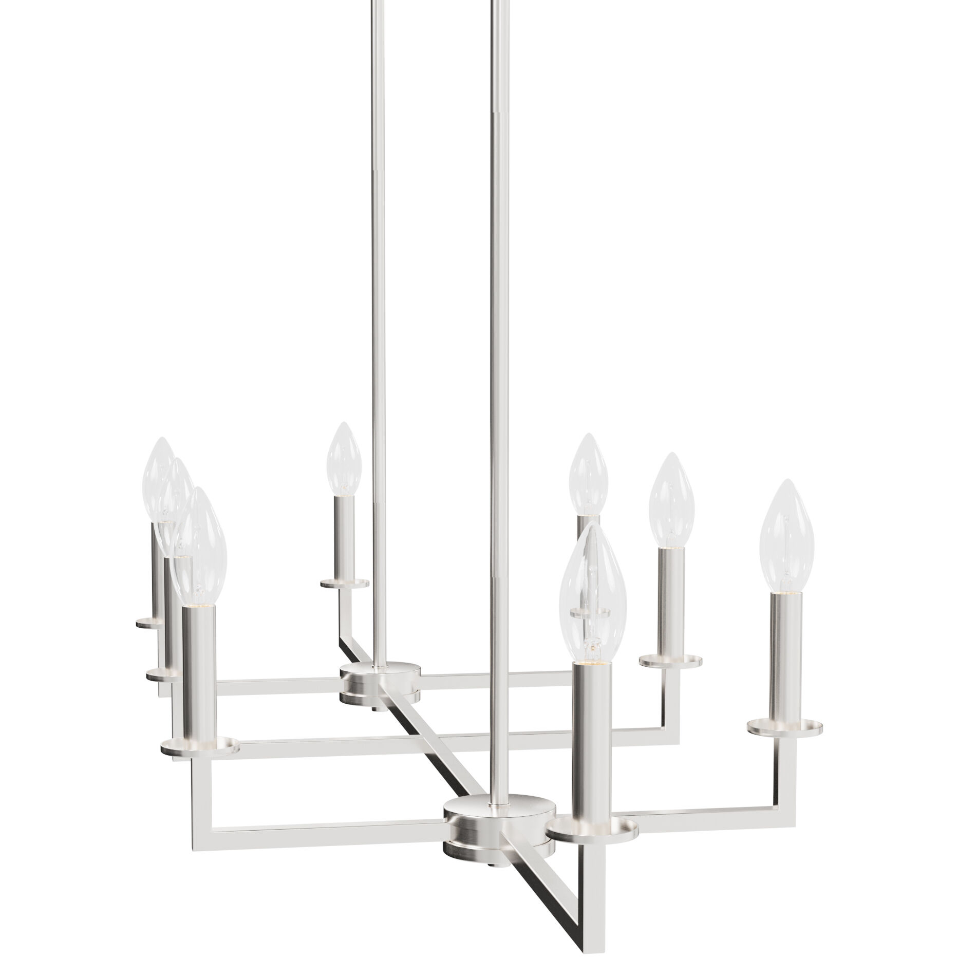 Bearden 8 Light 48 inch Brushed Nickel Linear Chandelier Ceiling Light, Large