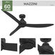 Mazzini 60 inch Matte Black Outdoor Ceiling Fan