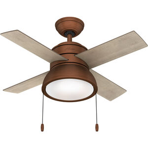 Loki 36 inch Weathered Copper with Barnwood/Bleached Grey Pine Blades Ceiling Fan
