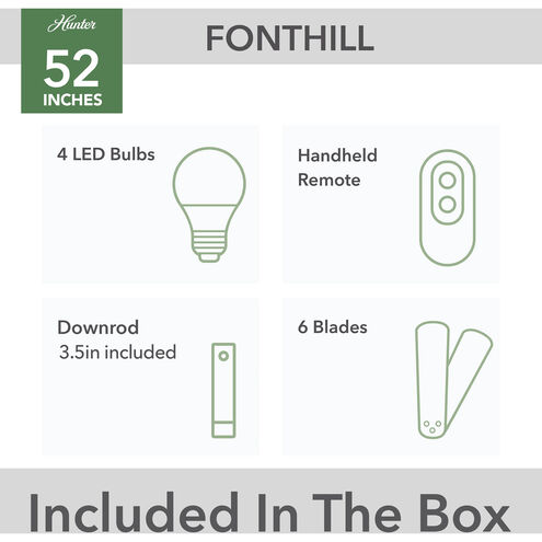 Fonthill 52 inch Fresh White with Light Oak/Fresh White Blades Ceiling Fan