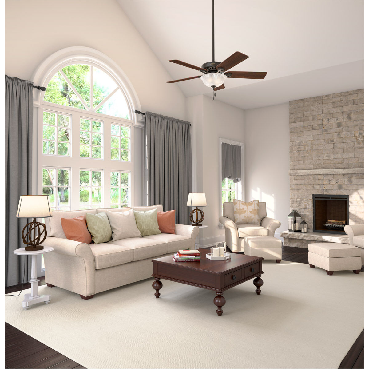 Pro's Best 52 inch New Bronze with Dark Cherry/Medium Oak Blades Ceiling Fan, Five Minute Fan