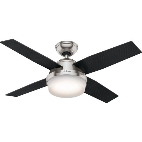Dempsey 44 inch Brushed Nickel with Black Oak/Chocolate Oak Grain Blades Ceiling Fan