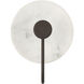 Amara Crest 1 Light 8 inch Matte Black and Cast Alabaster Sconce Wall Light, Medium
