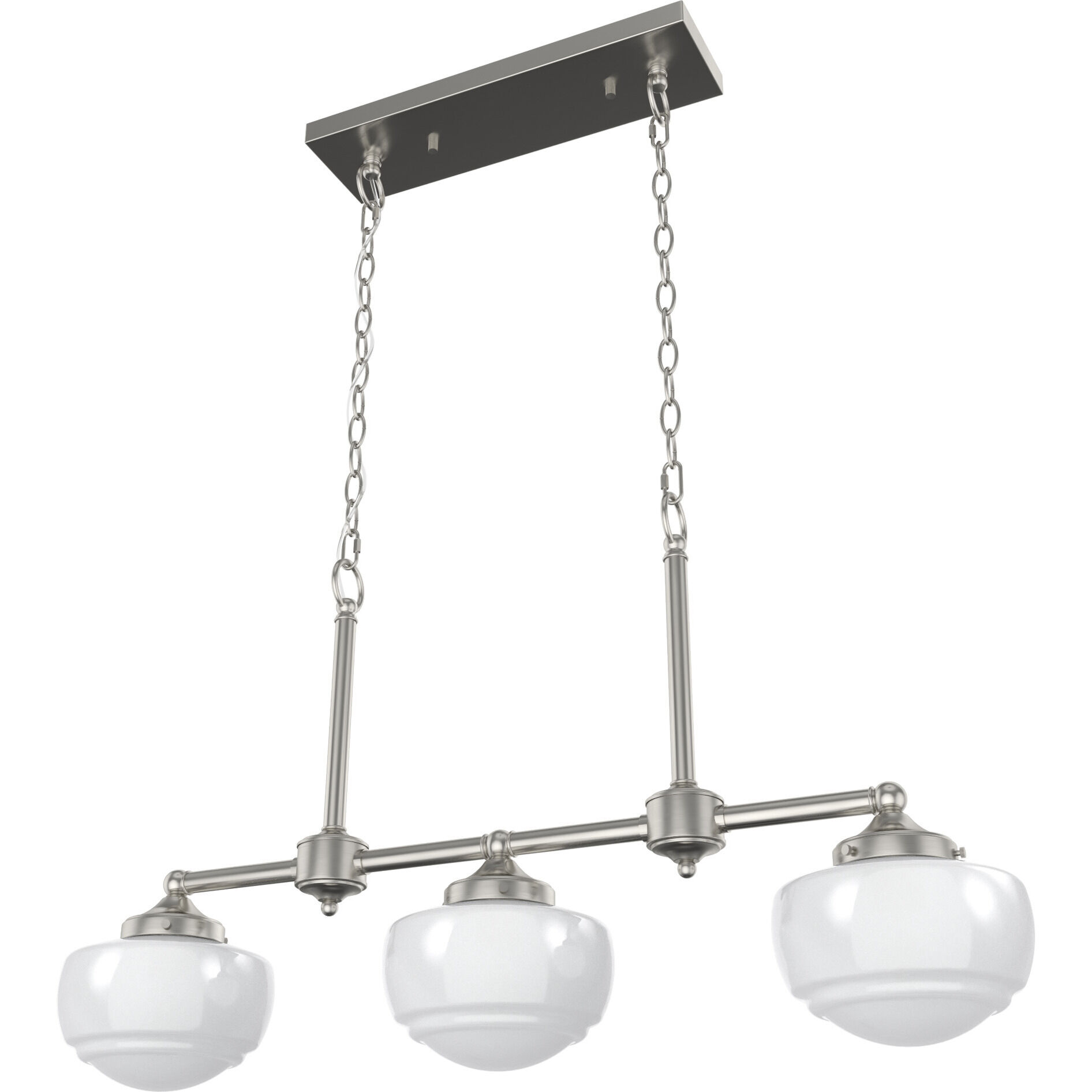 Saddle Creek 3 Light 33 inch Brushed Nickel Linear Chandelier Ceiling Light