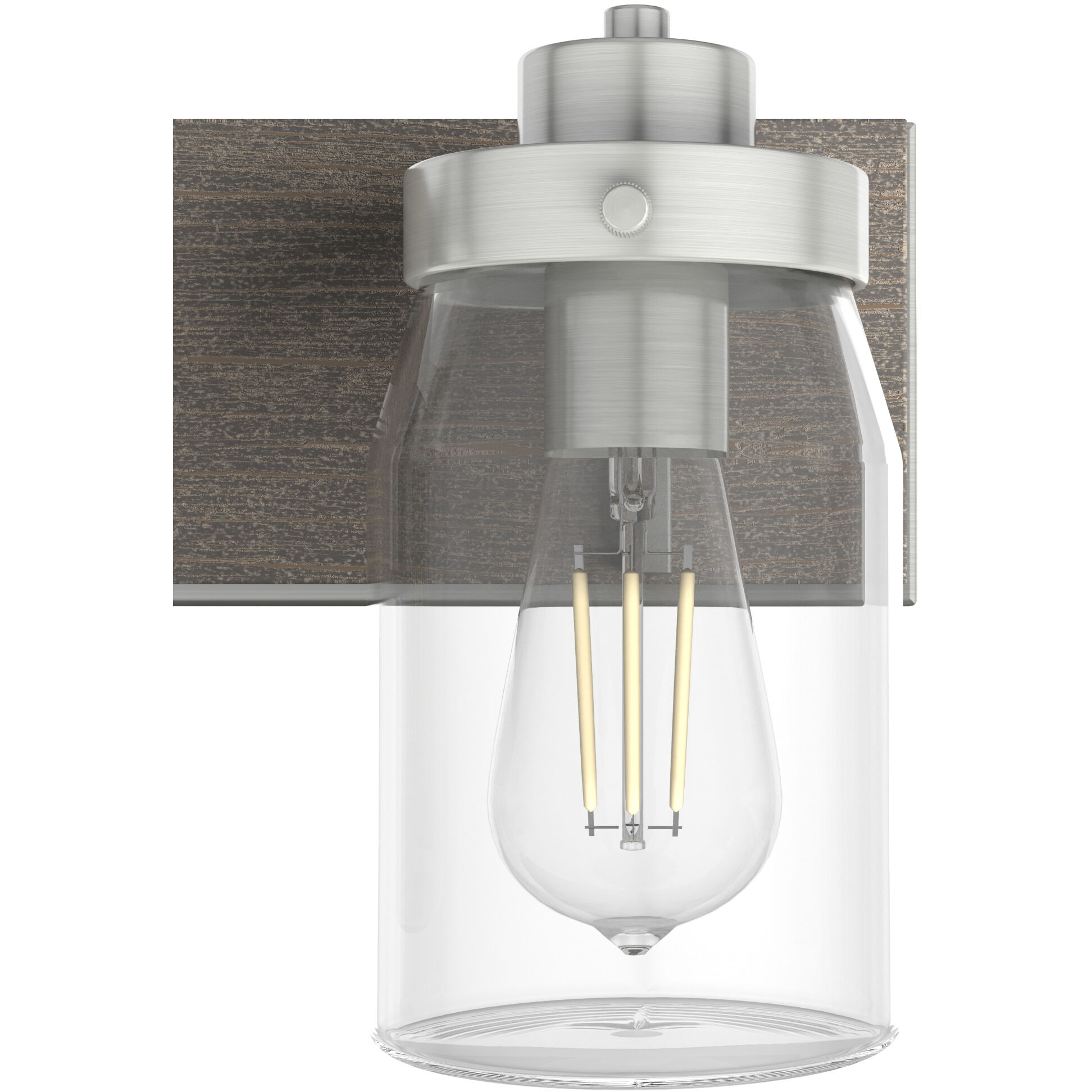 Devon Park 4 Light 30 inch Brushed Nickel and Grey Wood Vanity Light Wall Light