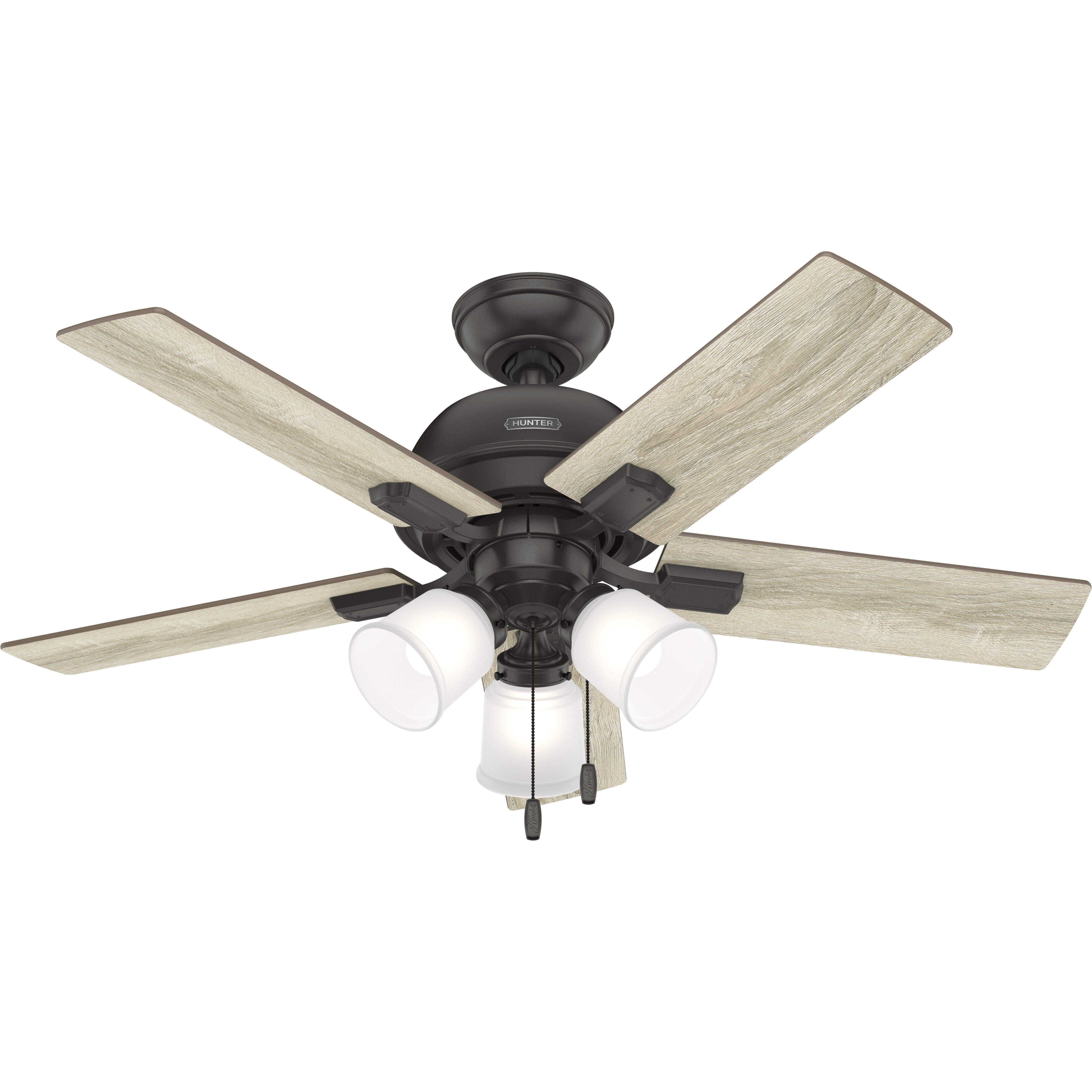 Crystal Peak 44 inch Noble Bronze with Natural Oak/Golden Maple Blades Ceiling Fan