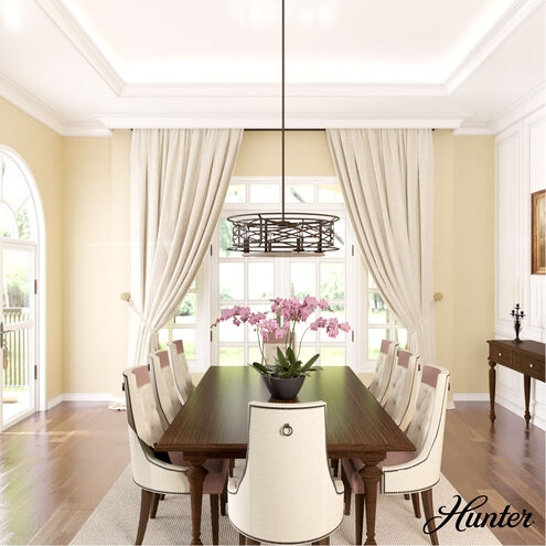 Langwood 4 Light 24 inch Onyx Bengal and Barnwood Chandelier Ceiling Light