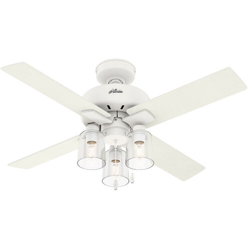 Pelston 44 inch Matte White with White Grain/Fresh White Blades Ceiling Fan