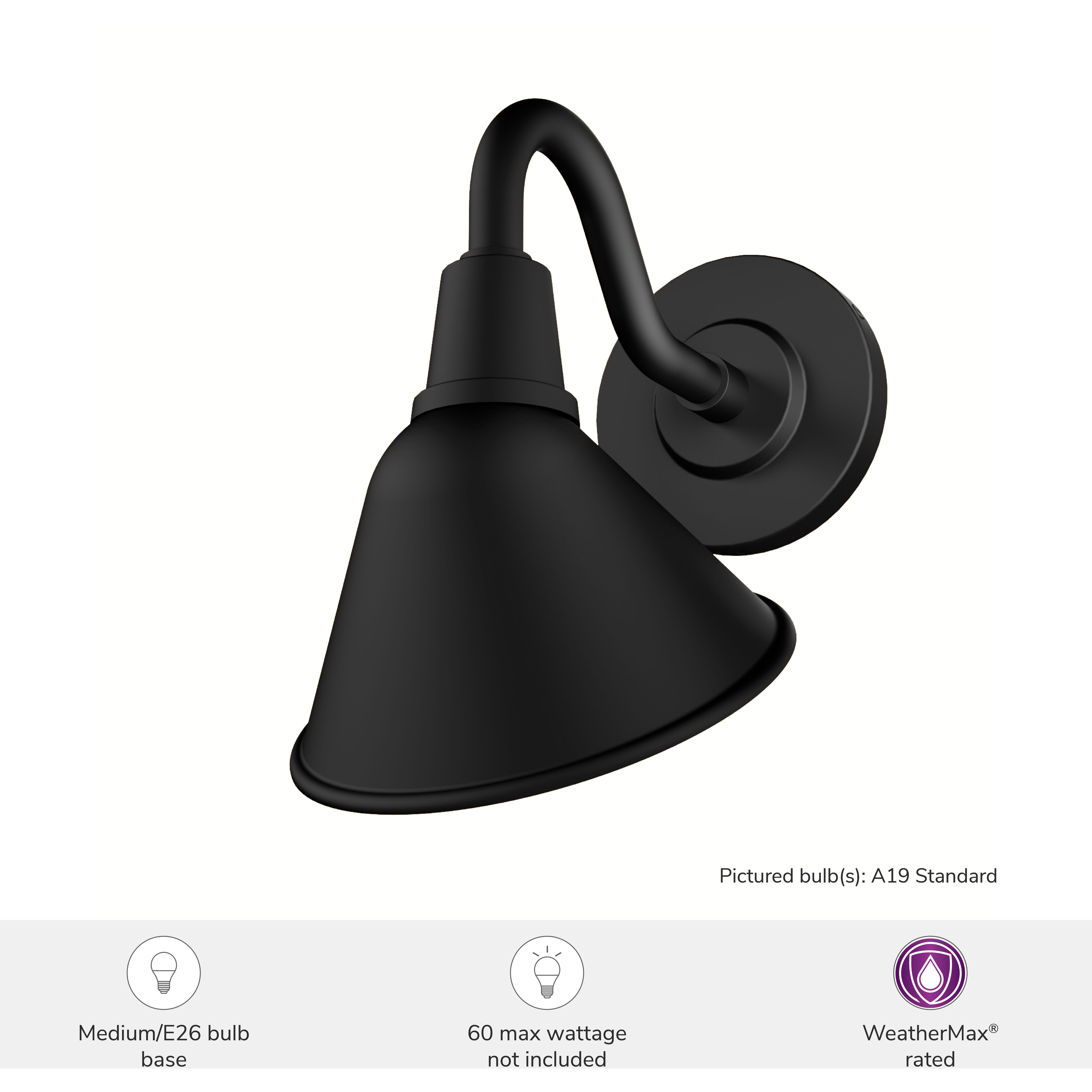 Cassius 1 Light 10.5 inch Matte Black Outdoor Wall Light, Small