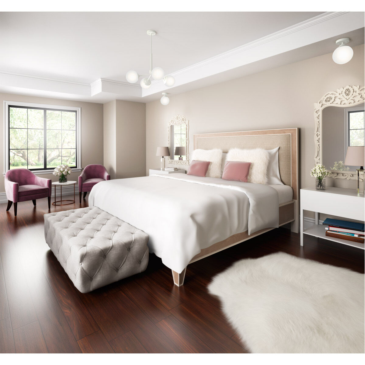 Hepburn 1 Light 8 inch Matte White Semi-Flush Mount Ceiling Light