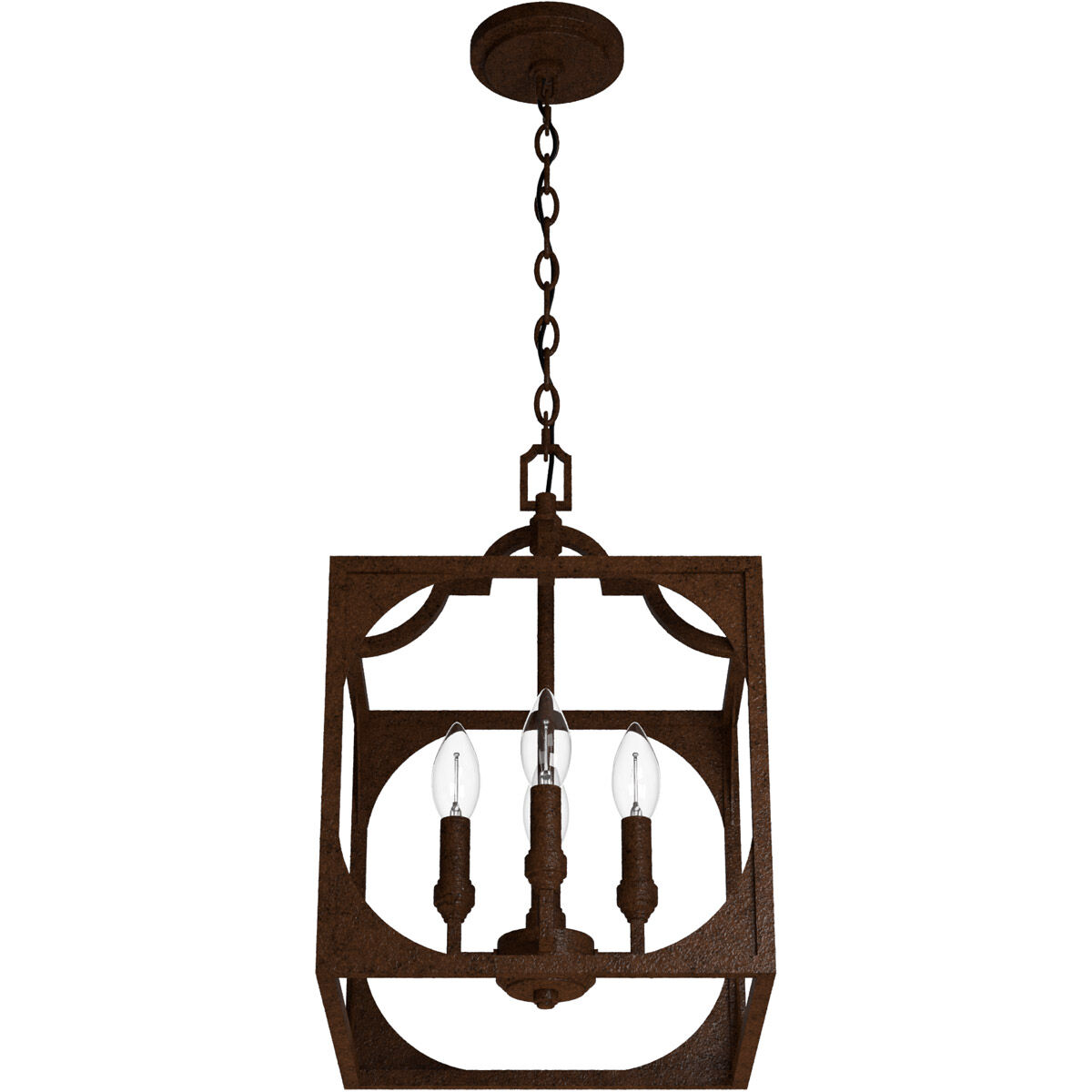 Highland Hill 4 Light 12 inch Textured Rust Pendant Ceiling Light