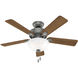 Swanson 44 inch Matte Silver with Autumn Walnut/Natural Wood Blades Ceiling Fan