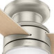 Acumen 52 inch Matte Nickel with Matte Nickel/Natural Wood Blades Ceiling Fan, Low Profile 