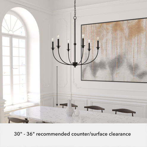 Southcrest 6 Light 30 inch Flat Matte Black Chandelier Ceiling Light