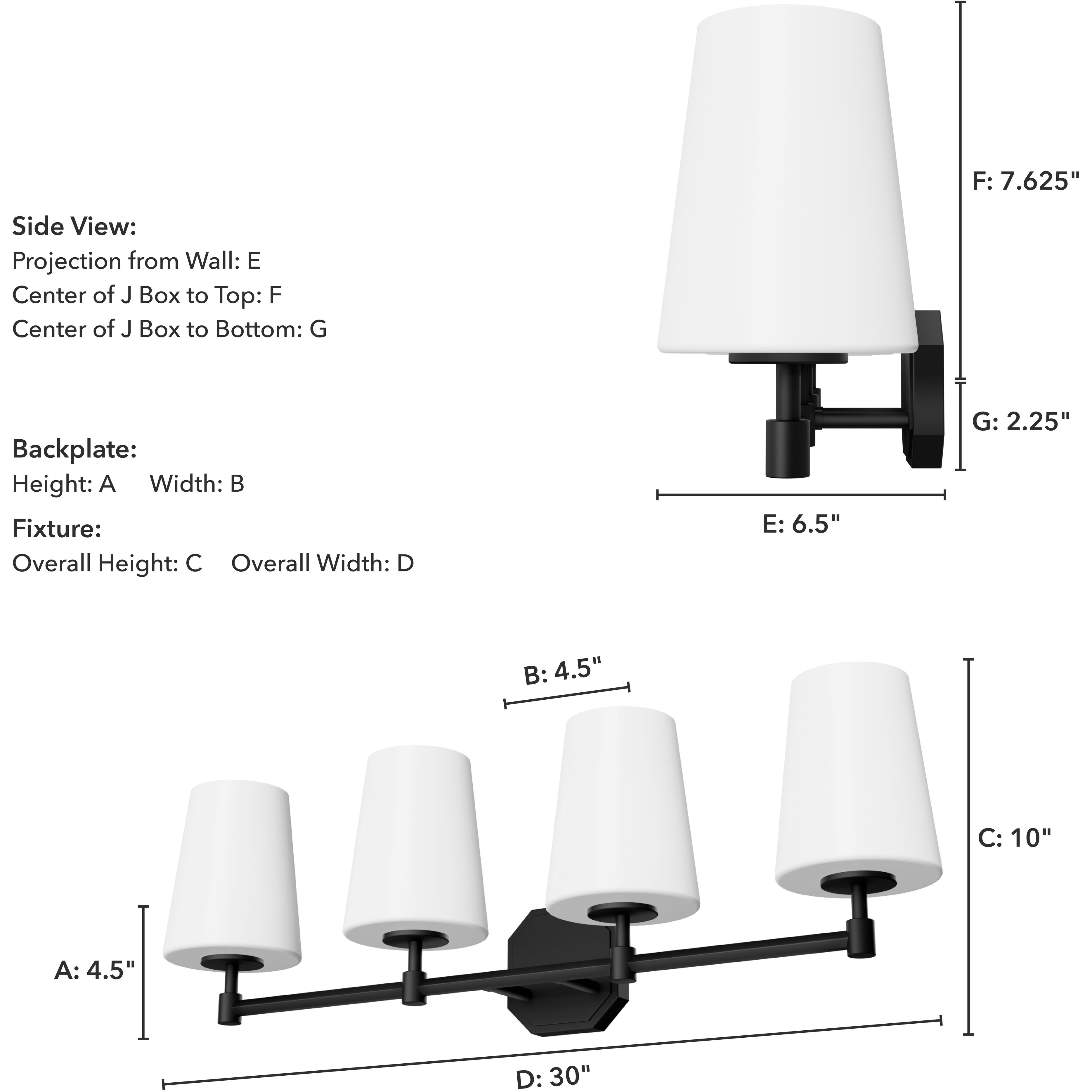 Nolita 4 Light 30 inch Matte Black Vanity Light Wall Light