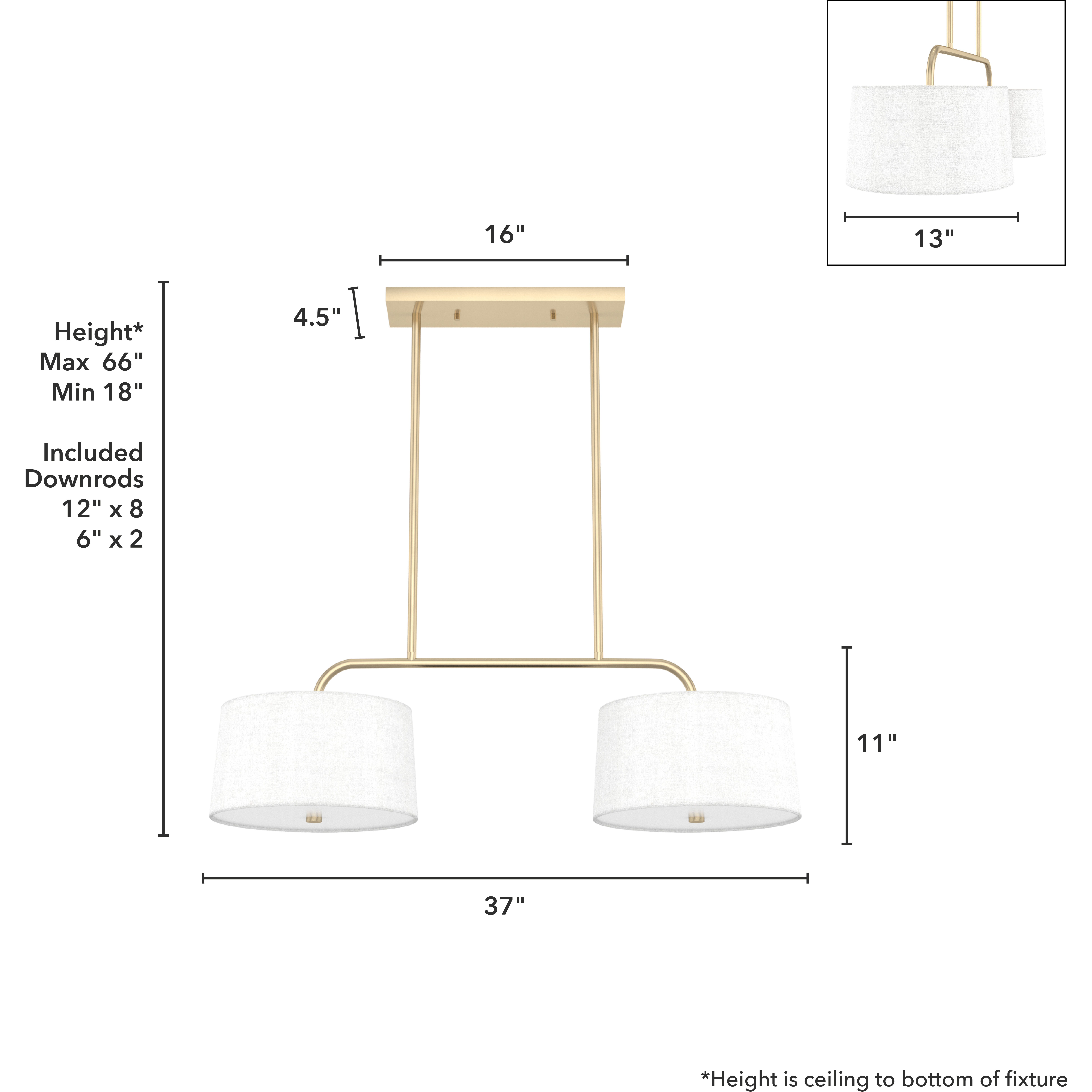 Cottage Hill 4 Light 37 inch Alturas Gold Linear Chandelier Ceiling Light