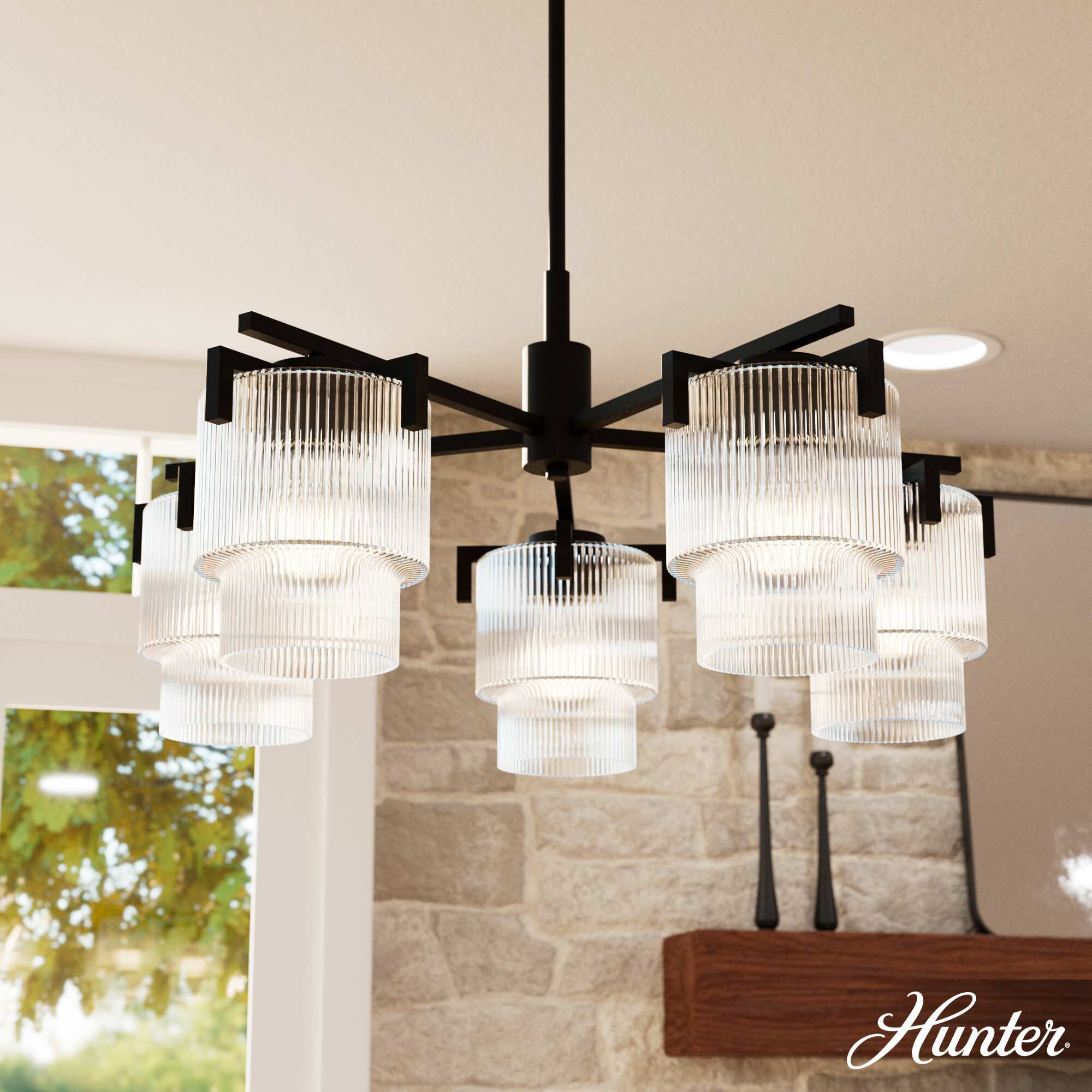 Ontario 5 Light 27.3 inch Matte Black Chandelier Ceiling Light, Medium