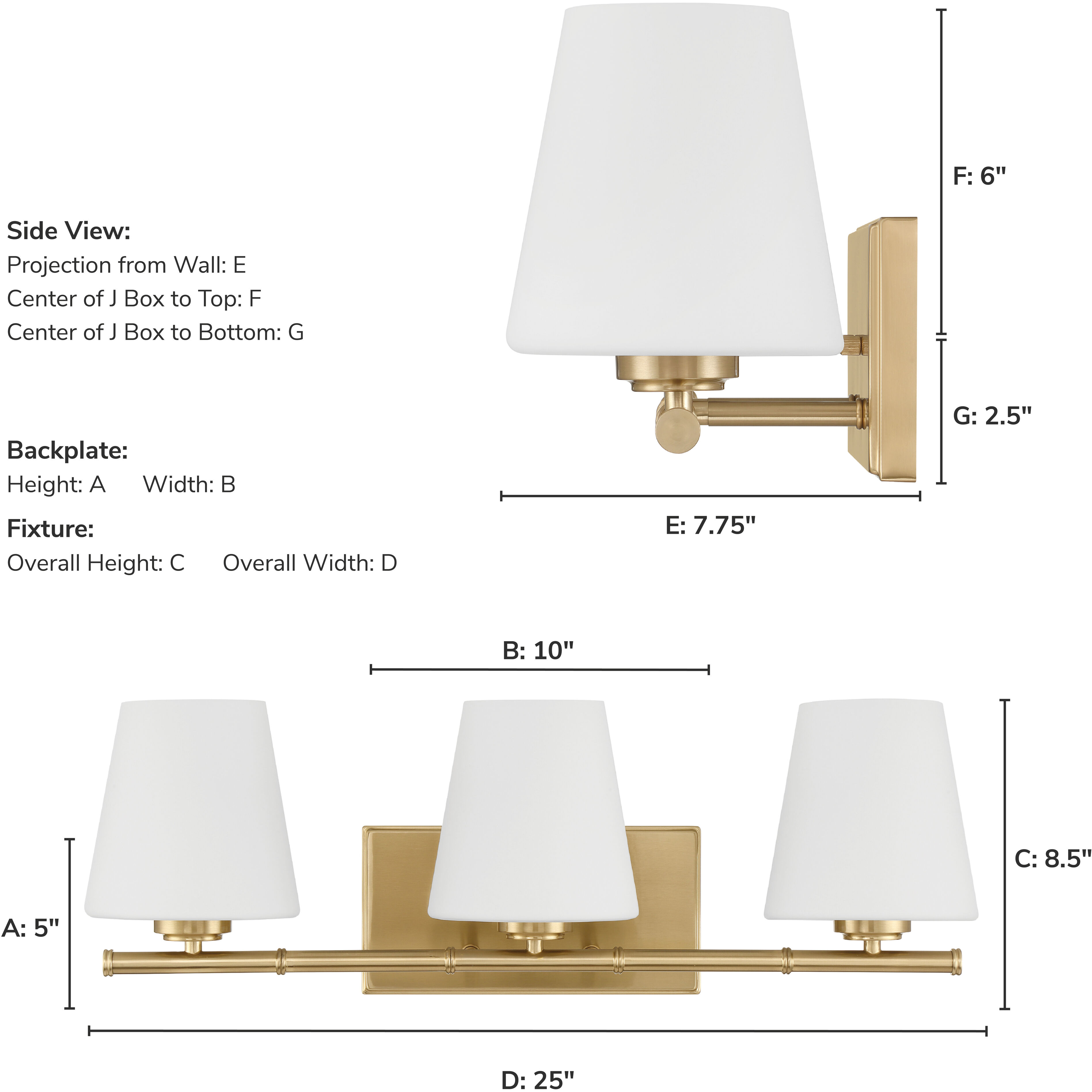 Fauna Grove 3 Light 25 inch Alturas Gold Bath Vanity Wall Light, Medium