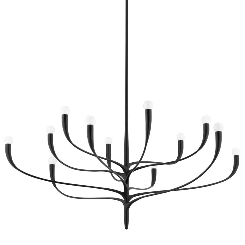 Labra 12 Light 51.5 inch Aged Iron Chandelier Ceiling Light