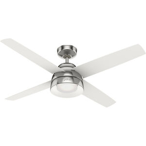 Vicenza 52 inch Brushed Nickel with Matte White Blades Ceiling Fan