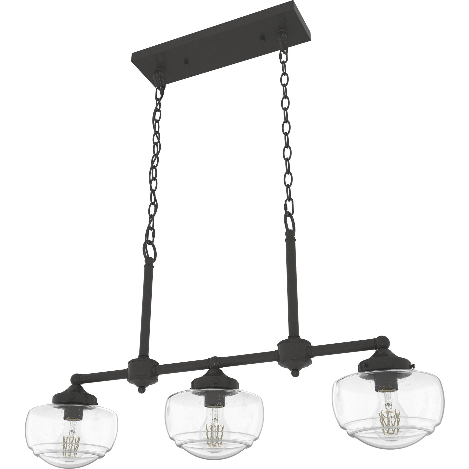 Saddle Creek 3 Light 33 inch Noble Bronze Linear Chandelier Ceiling Light