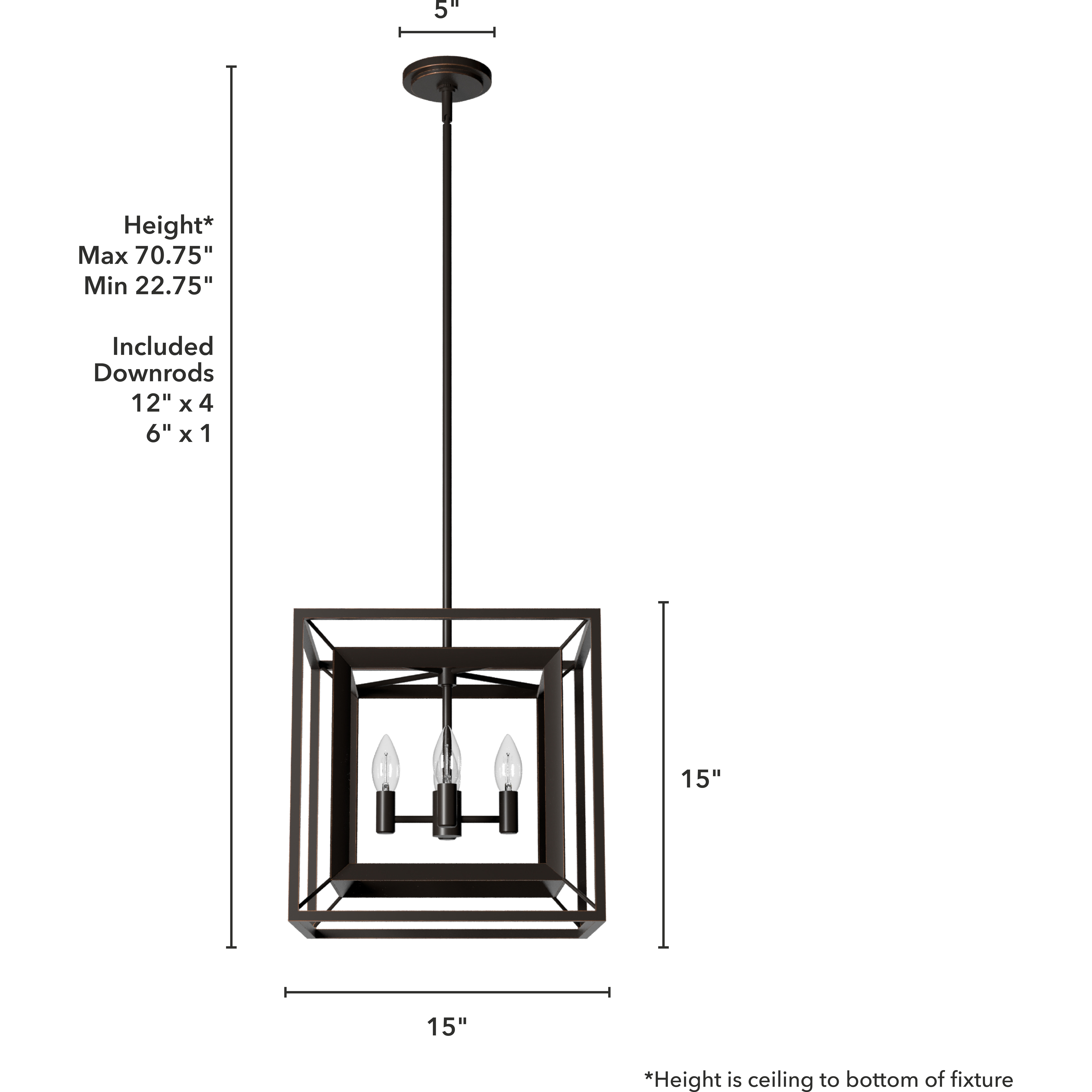 Doherty 4 Light 15 inch Onyx Bengal Chandelier Ceiling Light