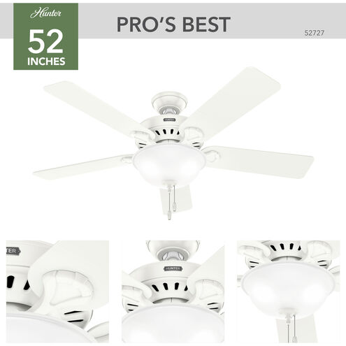 Pro's Best 52 inch Fresh White with Fresh White/Natural Wood Blades Ceiling Fan