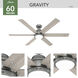 Gravity 60 inch Matte Silver with Light Gray Oak Blades Ceiling Fan