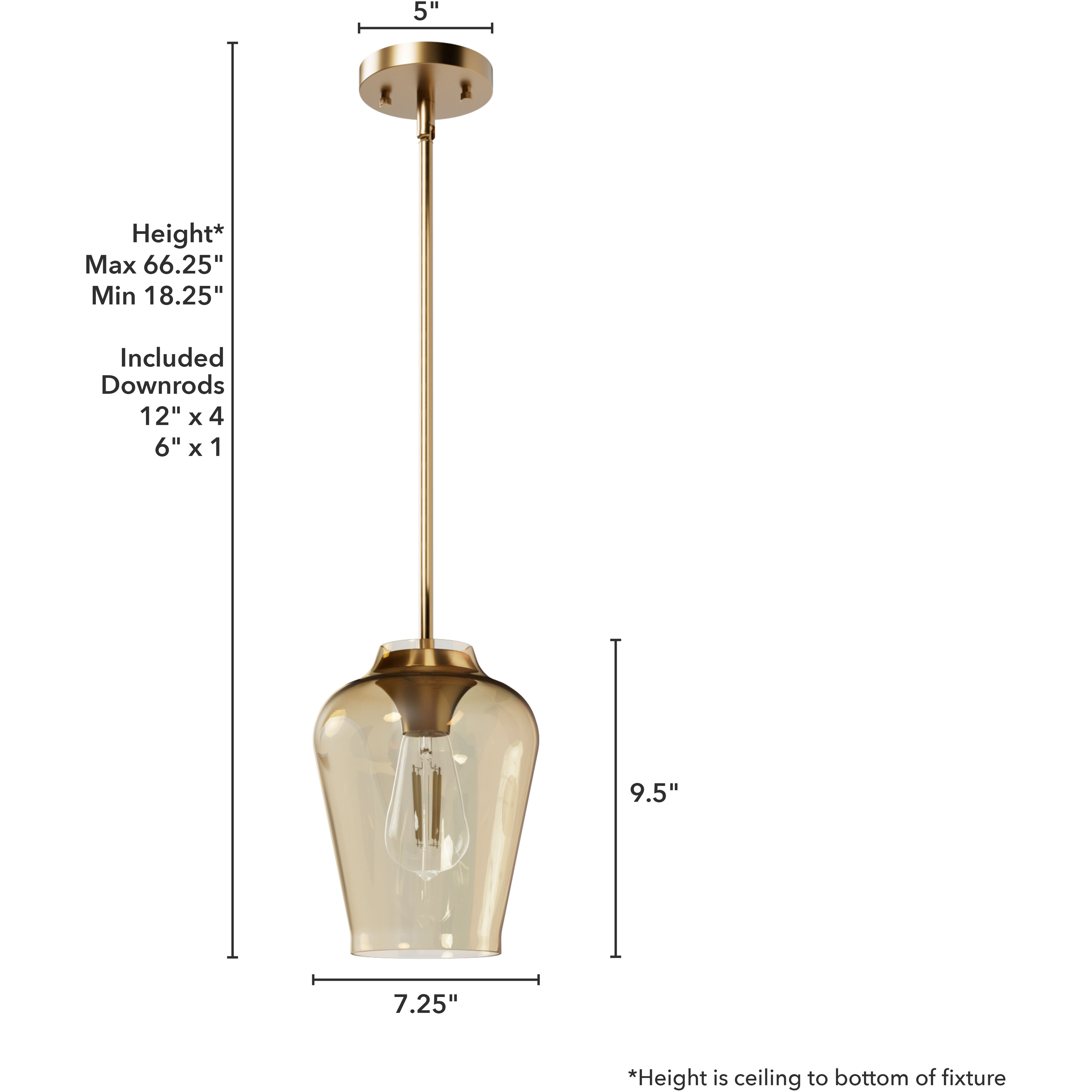 Vidria 1 Light 7.25 inch Alturas Gold Mini Pendant Ceiling Light