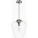 Vidria 1 Light 12 inch Brushed Nickel Pendant Ceiling Light, Medium