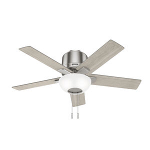 Fitzgerald 44 inch Brushed Nickel with Light Gray Oak Blades Ceiling Fan