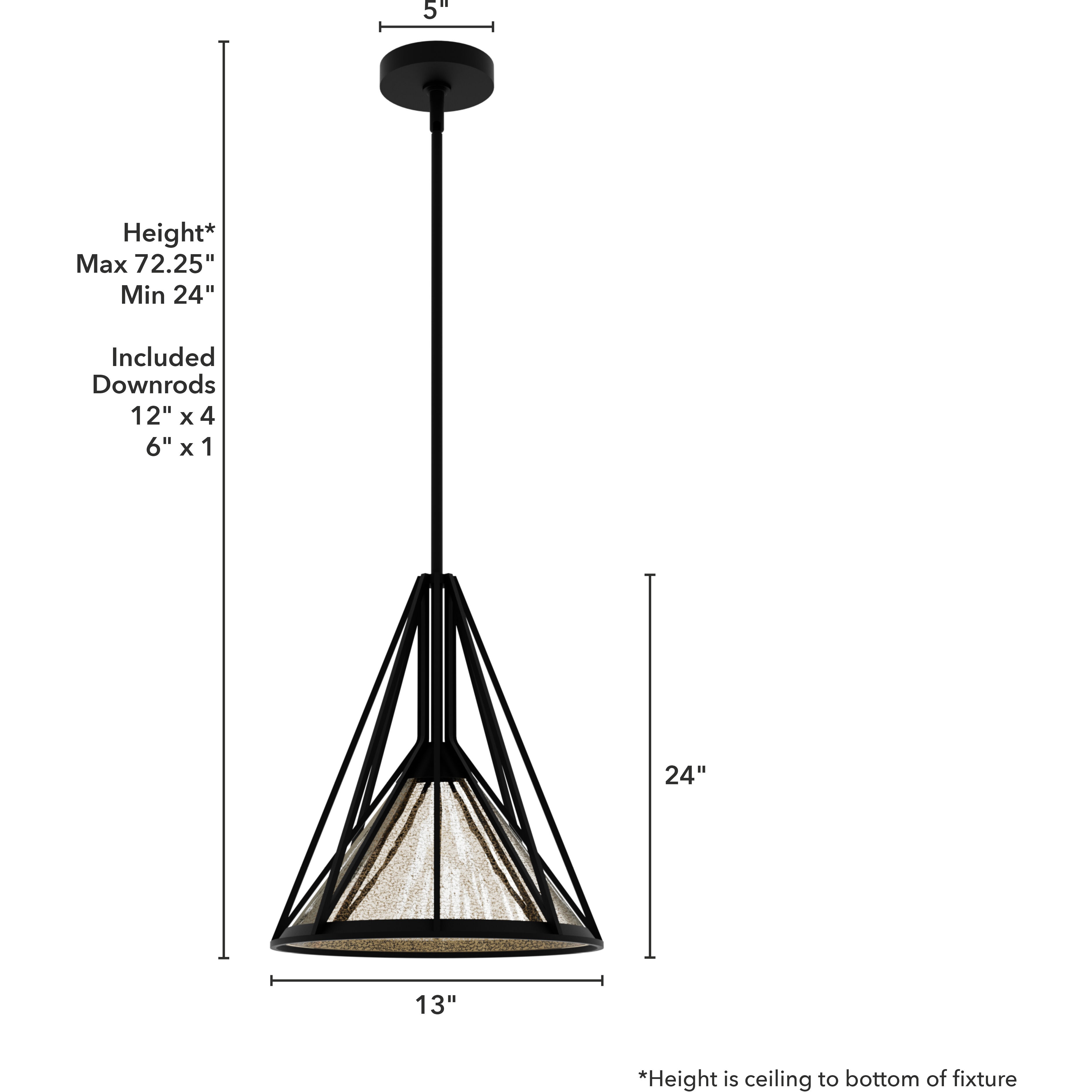 Rafner 1 Light 13 inch Natural Black Iron Pendant Ceiling Light, Medium