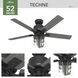 Techne 52 inch Matte Black with Dark Gray Oak/Matte Black Blades Ceiling Fan