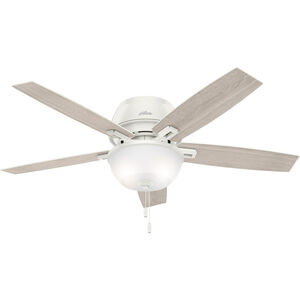 Donegan 52 inch Fresh White with Light Gray Oak/Fresh White Blades Ceiling Fan, Low Profile