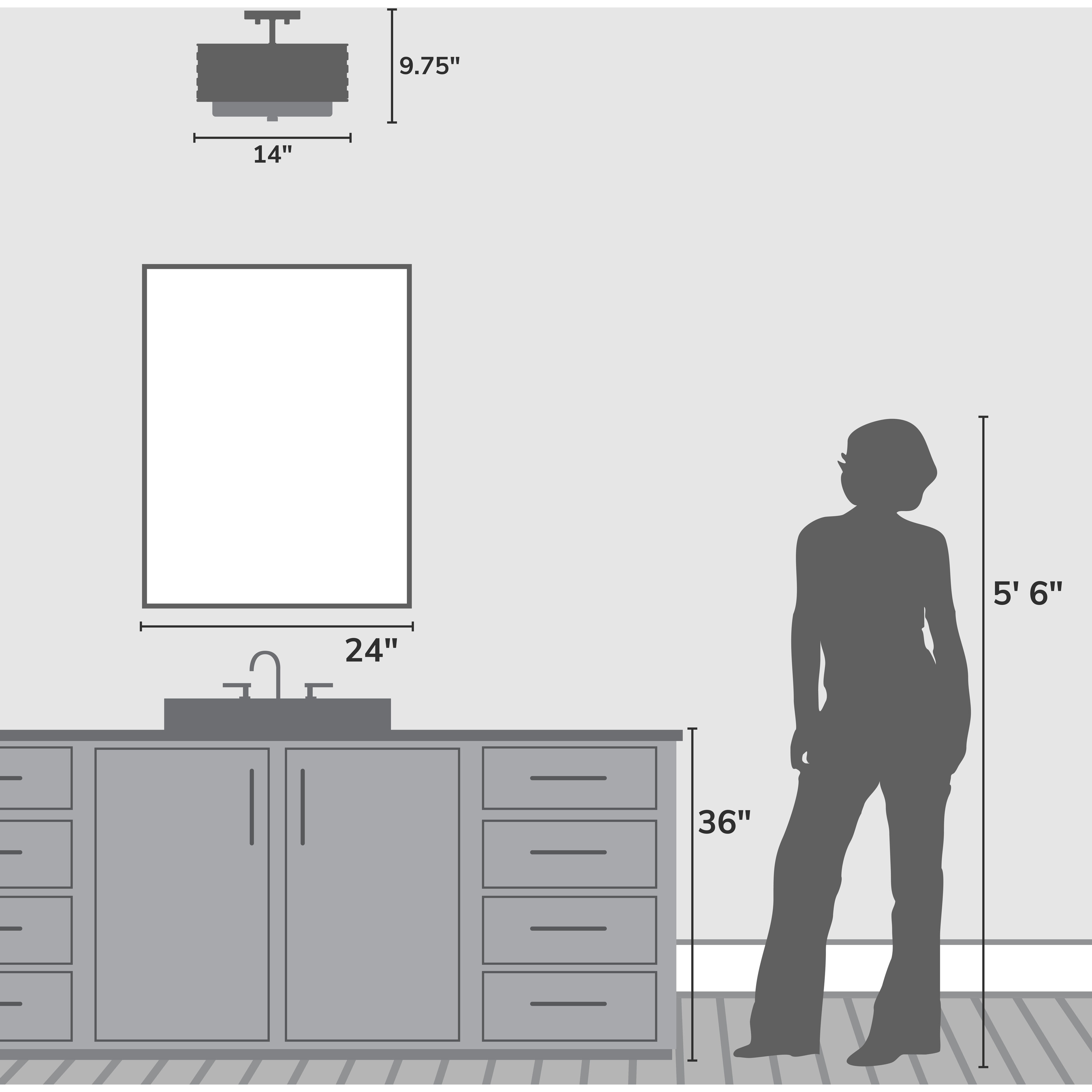 Laila 2 Light 14 inch Luxe Gold Semi Flush Mount Ceiling Light, Large