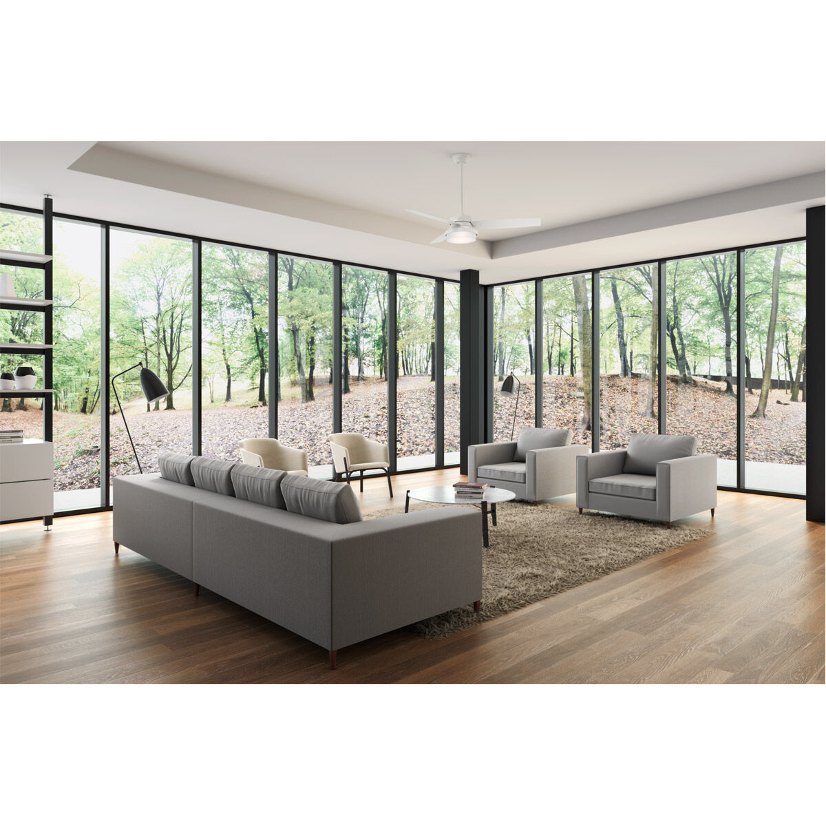 Sentinel 52 inch Fresh White with Fresh White/Bleached Grey Pine Blades Ceiling Fan