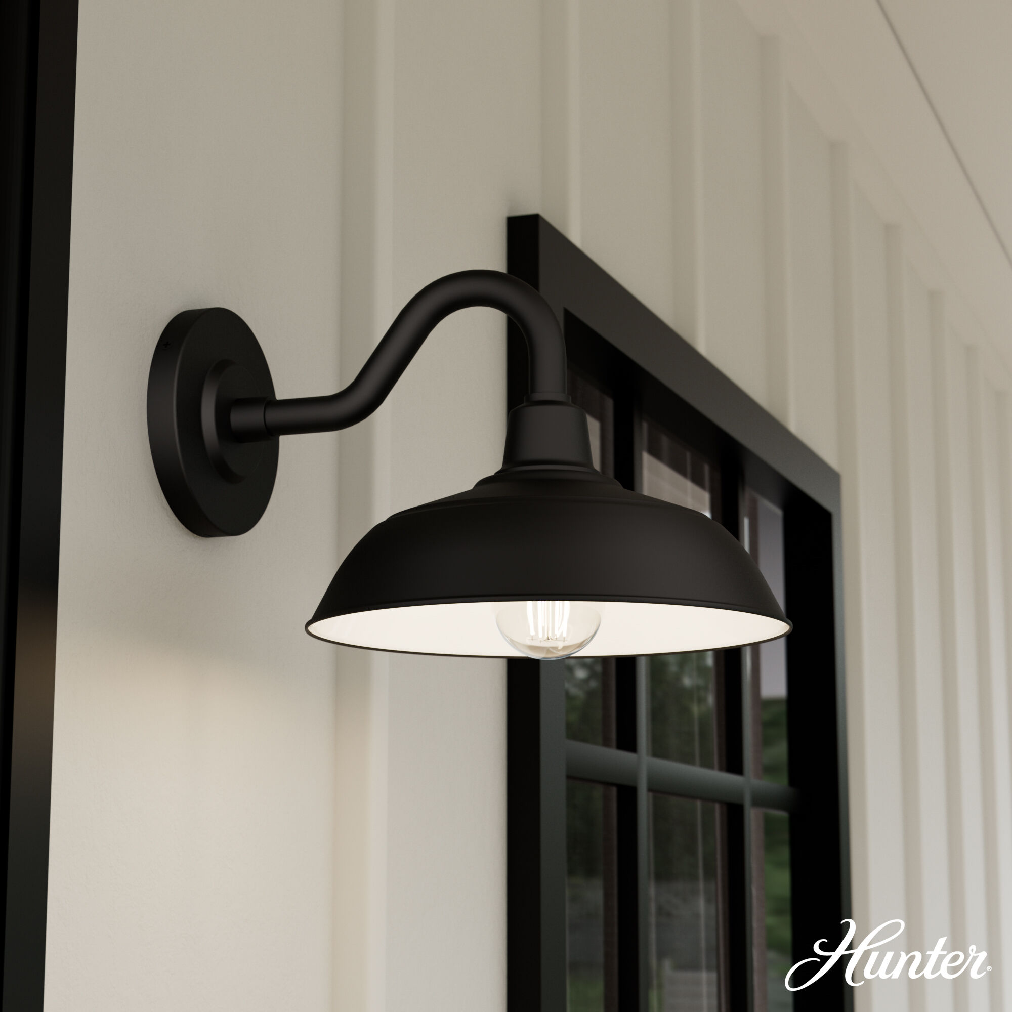 Mill Valley 1 Light 8 inch Matte Black and White Outdoor Wall Light, Small