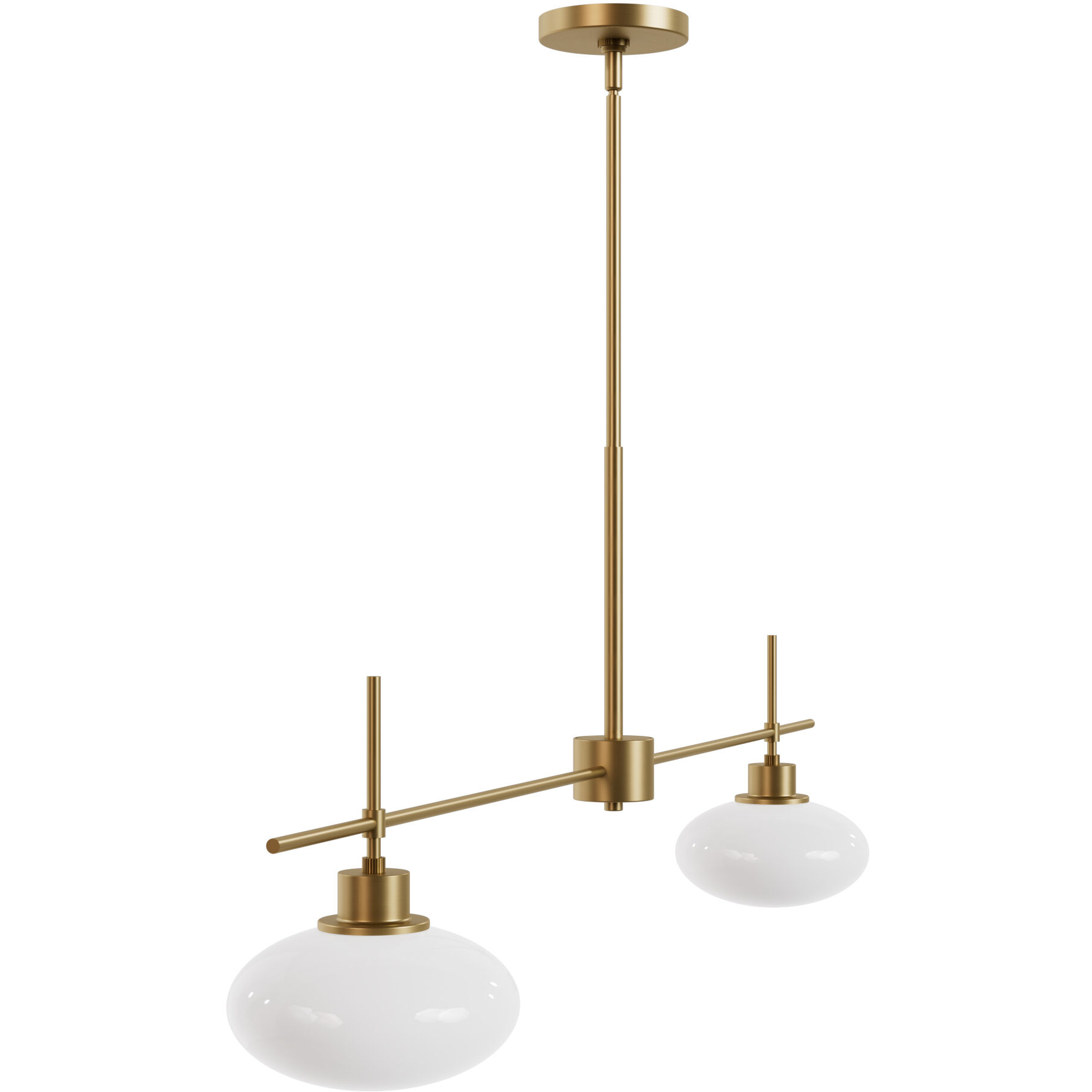 Getty 2 Light 52 inch Luxe Gold Linear Chandelier Ceiling Light, Large