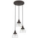 Cypress Grove 3 Light 17 inch Onyx Bengal Cluster Pendant Ceiling Light