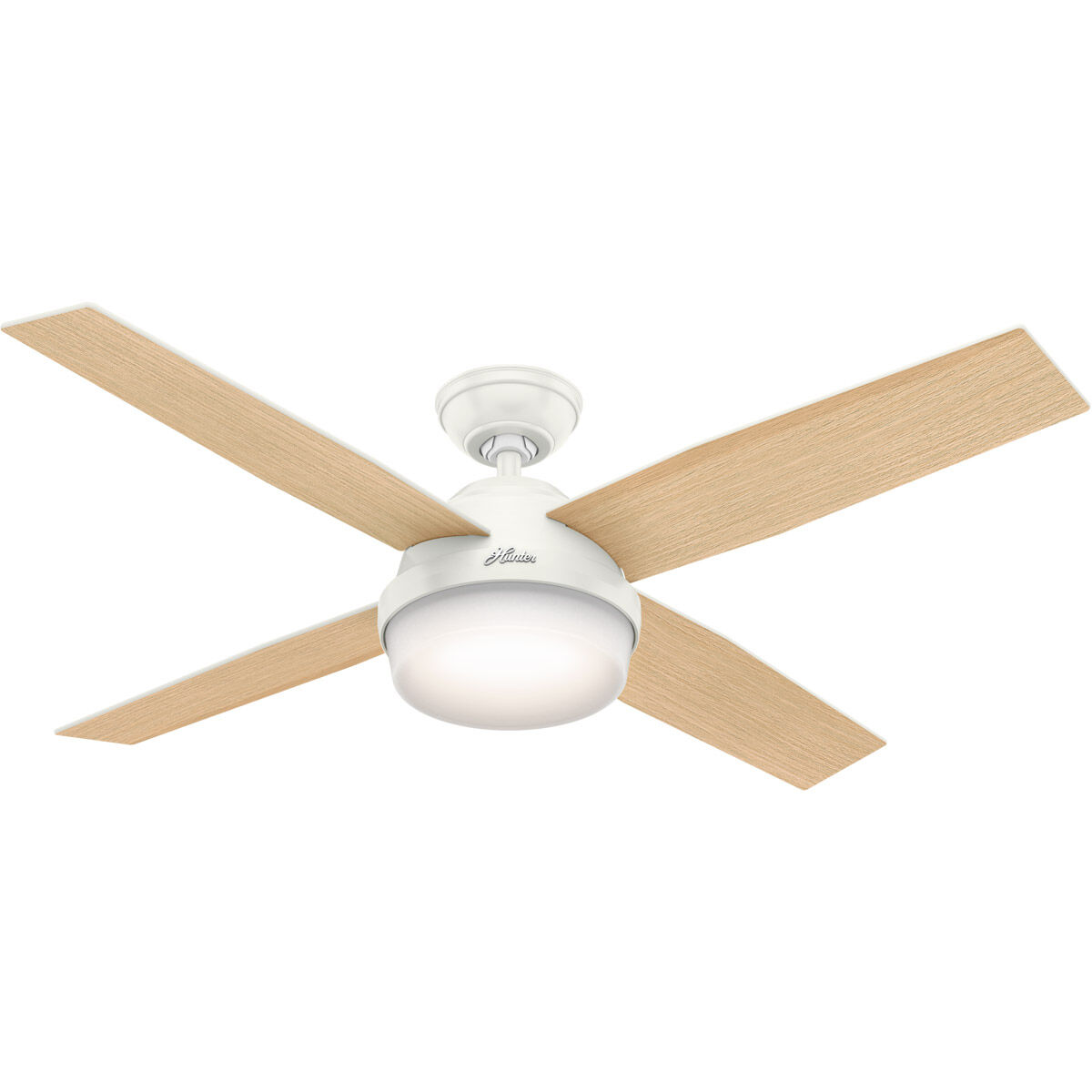 Dempsey 52 inch Fresh White with Blonde Oak/Fresh White Blades Ceiling Fan