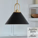 Carrington Isle 1 Light 16.25 inch Flat Matte Black and Luxe Gold Pendant Ceiling Light, Large