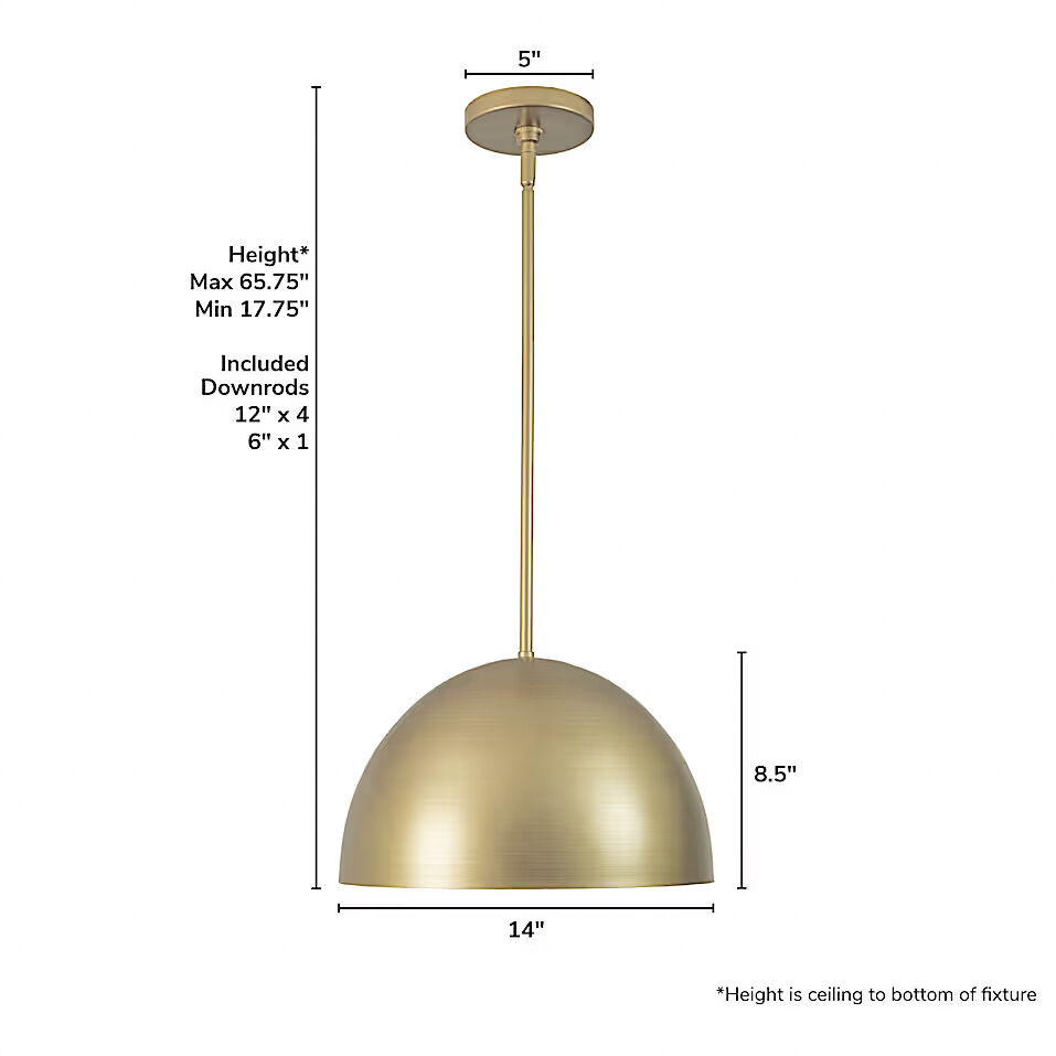 Erling 1 Light 14 inch Luxe Gold Pendant Ceiling Light, Medium