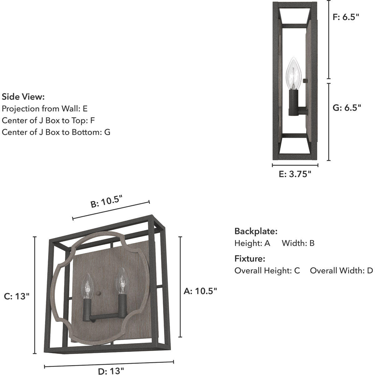 Stone Creek 2 Light 3.75 inch Noble Bronze and White Washed Oak Wall Sconce Wall Light