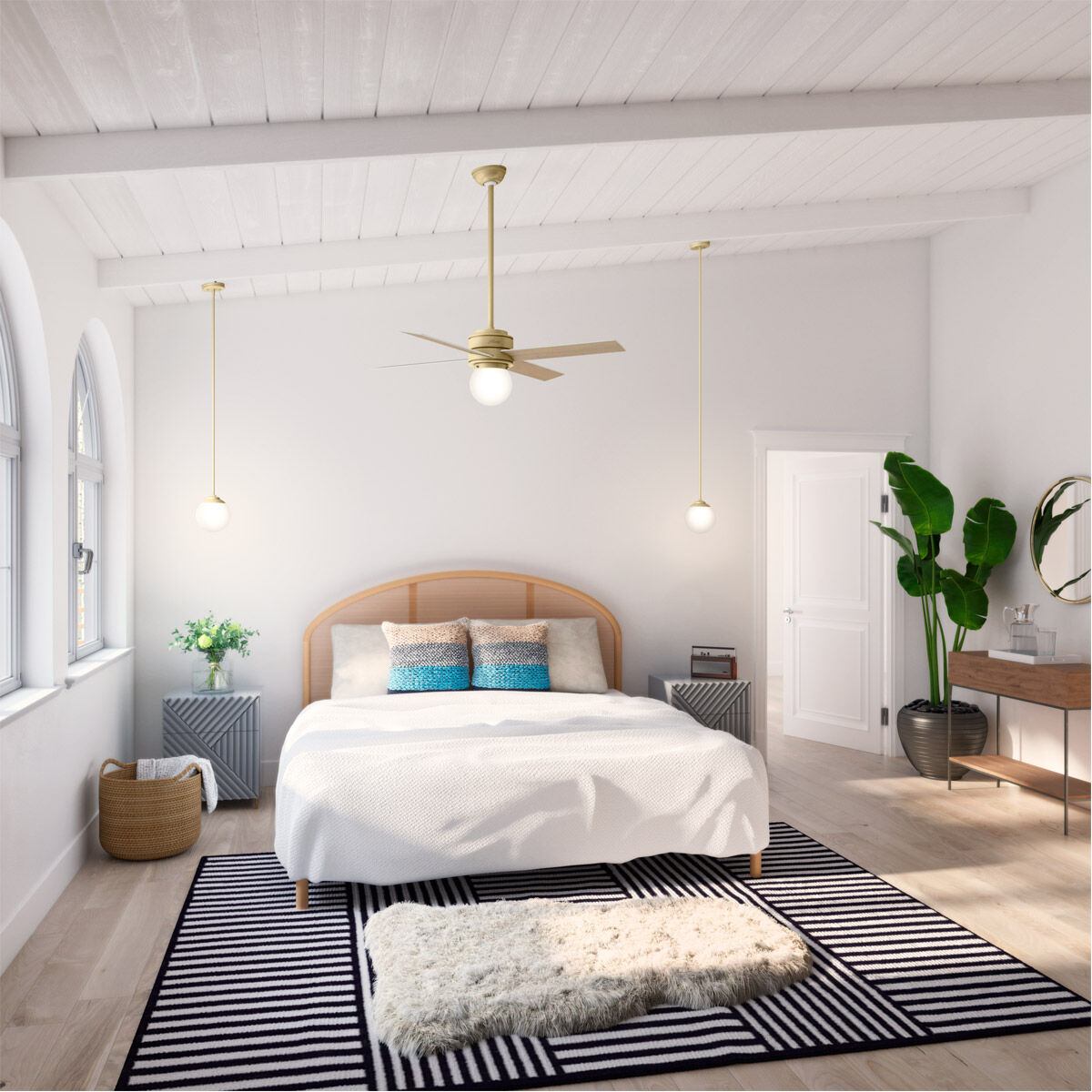 Hepburn 1 Light 8 inch Painted Modern Brass Mini Pendant Ceiling Light