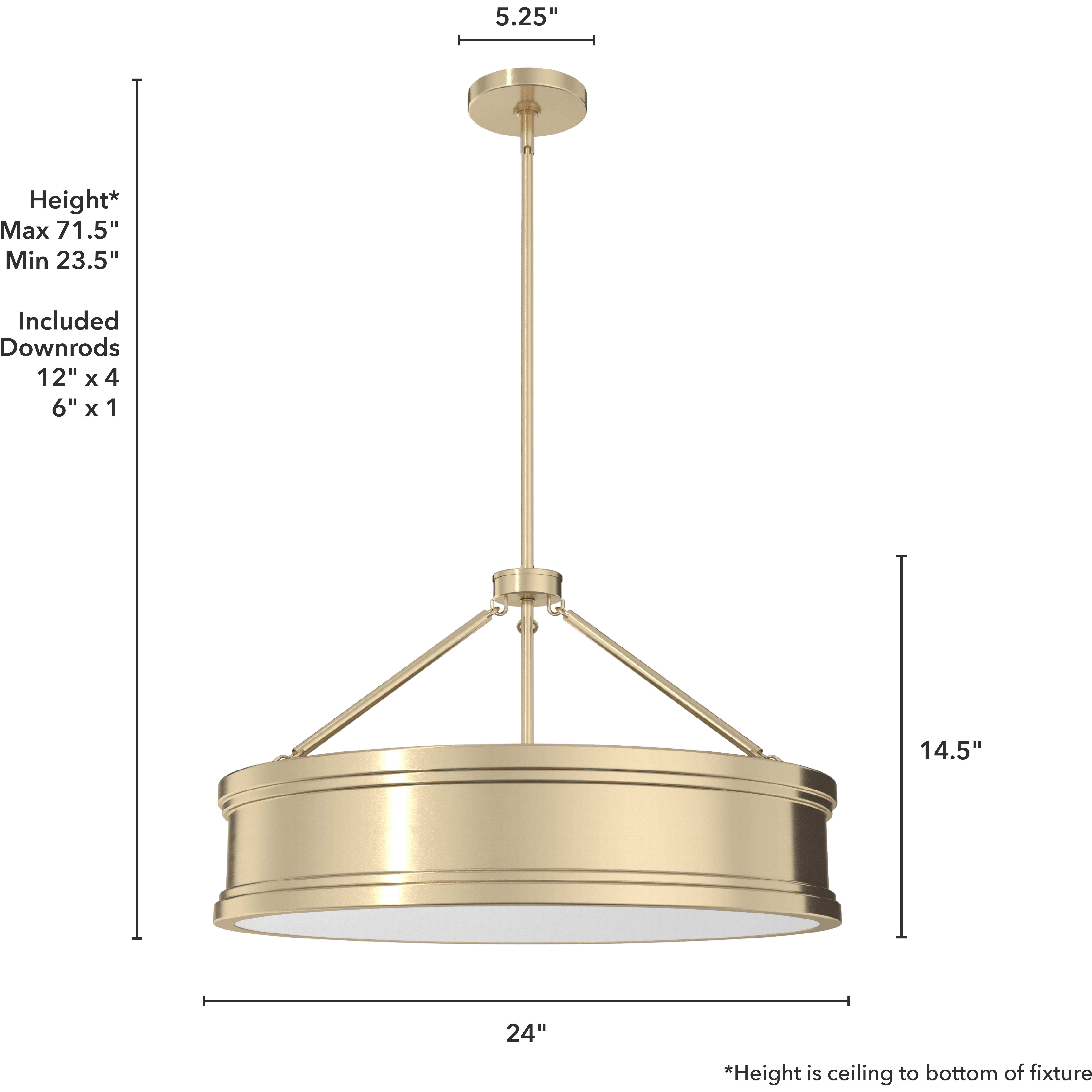 Capshaw 6 Light 24 inch Alturas Gold Pendant Ceiling Light