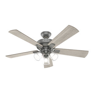 Crestfield 52 inch Matte Silver with Light Gray Oak/Warm Grey Oak Blades Ceiling Fan